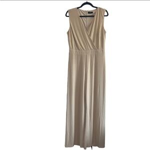 Tahari Gold Almond Shimmer Jumpsuit